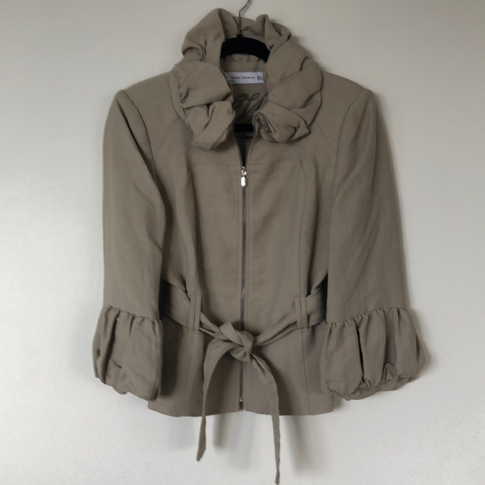 Zara Ruffle Linen Jacket